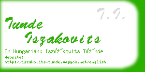 tunde iszakovits business card